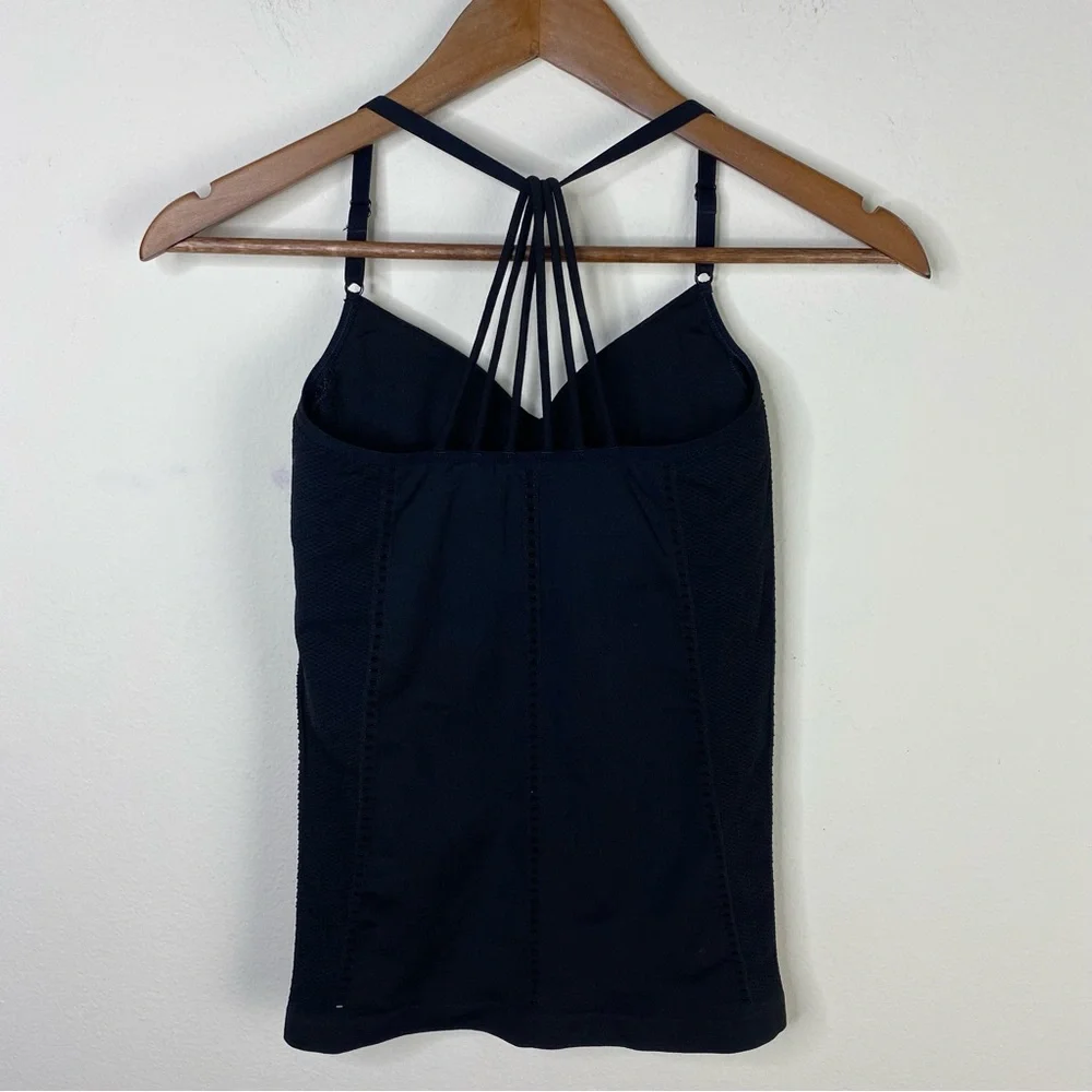 Athleta black racerback t back shelf bra tank top womens size extra small - Picture 4 of 10